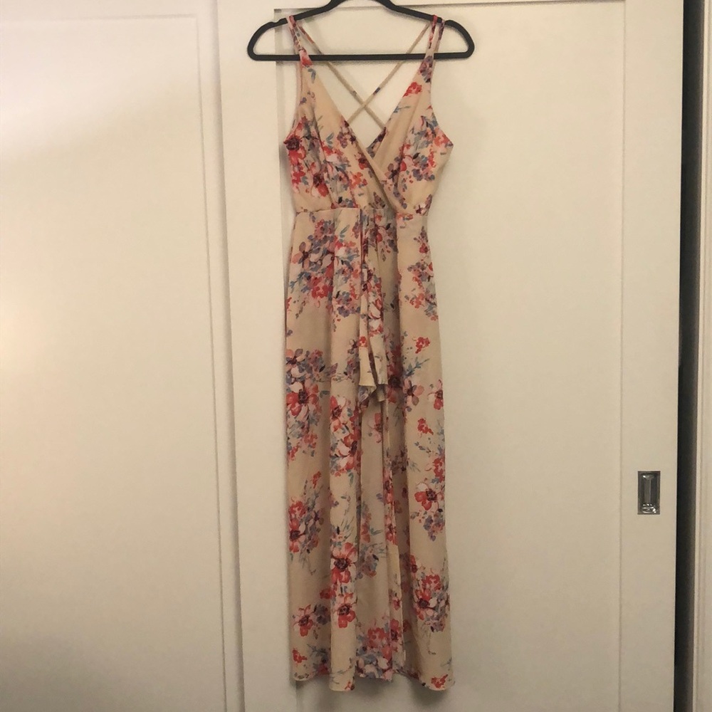Floral romper with maxi overlay